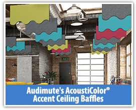 City skyline and wave acoustic baffles