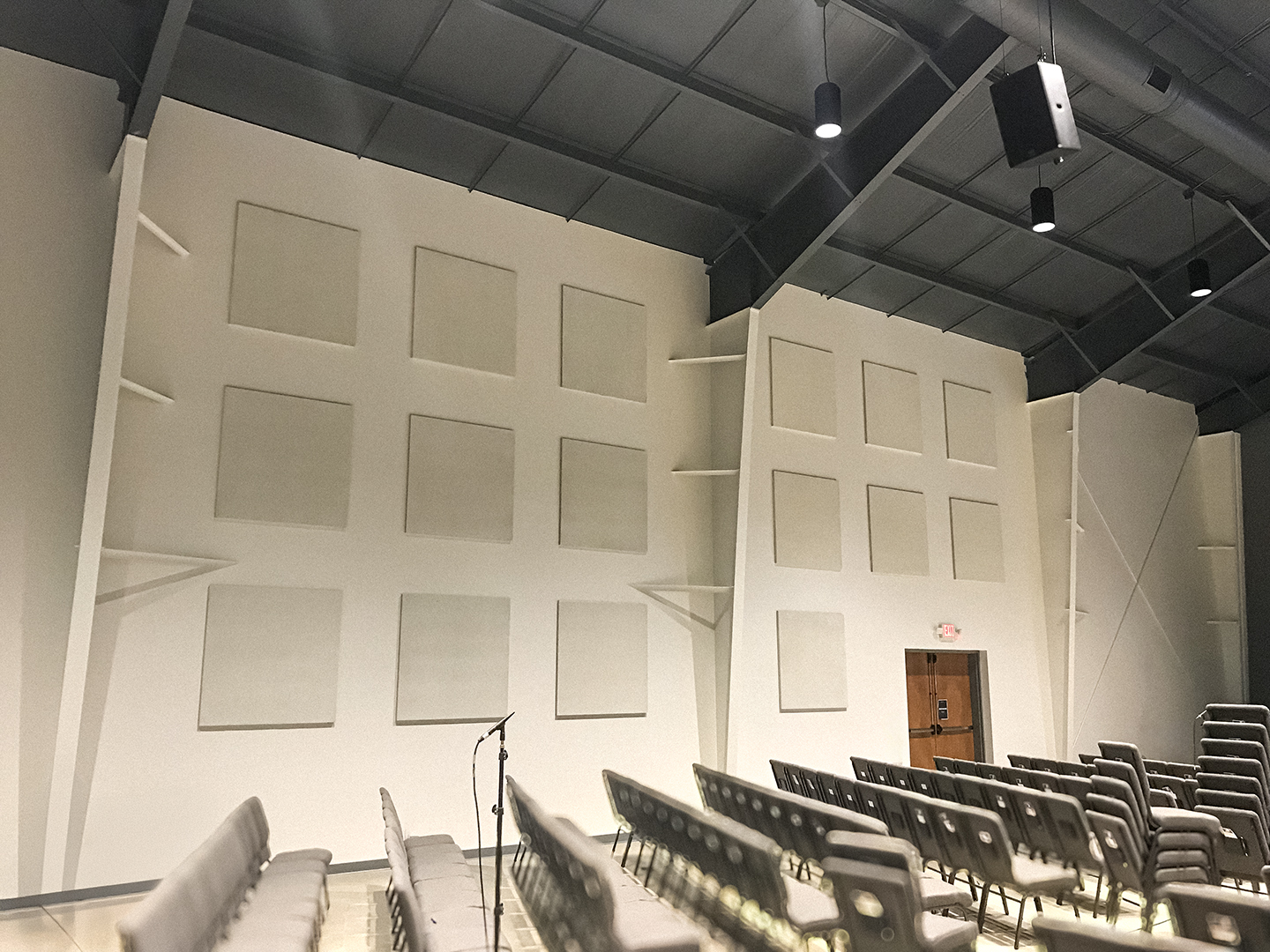 Audimute AcoustiColor acoustic panels blend in with their surroundings